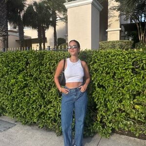 Abercrombie & Fitch Blue Flare Wide Leg Jeans